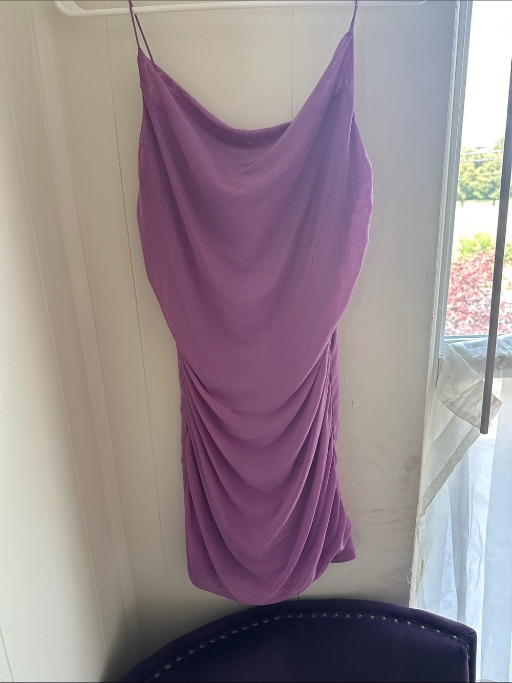 wild fable Lavender-Purple Cowl Midi Slip Dress
